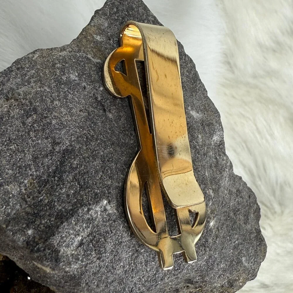 Gold Tone Dollar Sign Money Clip 2